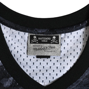 Like new Mastermind World×Mitchell & Ness 25AW PRINT BP MESH Printed mesh T-shirt MN-A25-J300-C10 Black Size L Used 4a002226