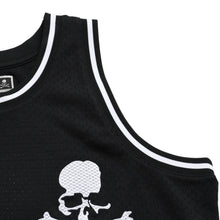 画像をギャラリービューアに読み込む, 新品同様 Mitchell&amp;Ness ミッチェルアンドネス × マスターマインドワールド コラボレーション メッシュタンクトップ ノースリーブ ブラック スカル ボーン Lサイズ 中古 4a002270