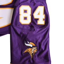 画像をギャラリービューアに読み込む, 新品同様 Mitchell&amp;Ness ミッチェルアンドネス フットボールジャージ NFL ミネソタ バイキングス ランディ モス 1998 背番号84 パープル ホワイト イエロー Sサイズ 中古 4a002280