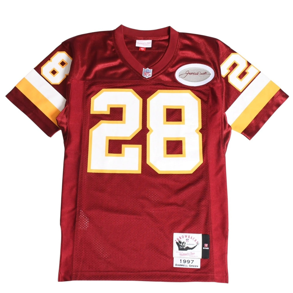 新品同様品 Mitchell&Ness ミッチェルアンドネス NFLワシントンレッドスキンズ ダレルグリーン 1997復刻オーセンティックユニフォーム サイズS ワインレッド 中古 4a002283