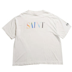 SAINT Mxxxxxxx Saint Michael SS TEE RAINBOW SAINT T-shirt SM-YS1-0000-007 Short sleeve T-shirt Cut and sew White 66 numbering XL size Good condition Used 4a004122