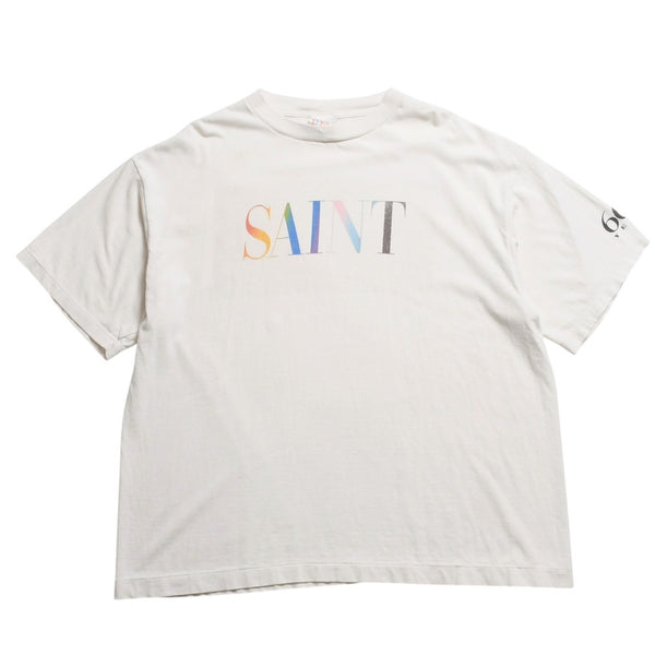 SAINT Mxxxxxxx Saint Michael SS TEE RAINBOW SAINT T-shirt SM-YS1-0000-007 Short sleeve T-shirt Cut and sew White 66 numbering XL size Good condition Used 4a004122
