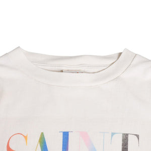 SAINT Mxxxxxxx Saint Michael SS TEE RAINBOW SAINT T-shirt SM-YS1-0000-007 Short sleeve T-shirt Cut and sew White 66 numbering XL size Good condition Used 4a004122