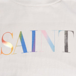 SAINT Mxxxxxxx Saint Michael SS TEE RAINBOW SAINT T-shirt SM-YS1-0000-007 Short sleeve T-shirt Cut and sew White 66 numbering XL size Good condition Used 4a004122