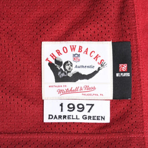 新品同様品 Mitchell&Ness ミッチェルアンドネス NFLワシントンレッドスキンズ ダレルグリーン 1997復刻オーセンティックユニフォーム サイズS ワインレッド 中古 4a002283