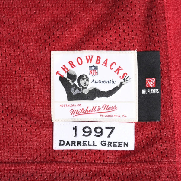 新品同様品 Mitchell&Ness ミッチェルアンドネス NFLワシントンレッドスキンズ ダレルグリーン 1997復刻オーセンティックユニフォーム サイズS ワインレッド 中古 4a002283