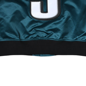 新品同様 Mitchell&Ness ミッチェルアンドネス NFL フィラデルフィアイーグルス サテンスタジアムジャケット ニックフォールズ ミッドナイトグリーン Lサイズ 中古 4a002792
