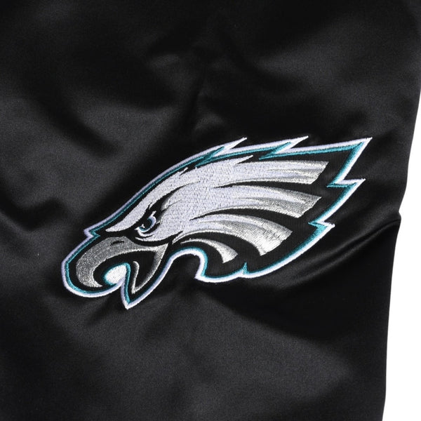 新品同様 Mitchell&Ness ミッチェルアンドネス NFL フィラデルフィアイーグルス サテンスタジアムジャケット ニックフォールズ ミッドナイトグリーン Lサイズ 中古 4a002792