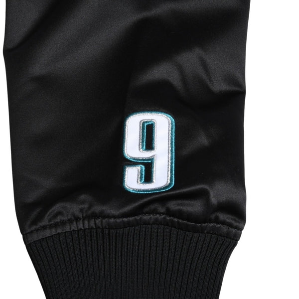 新品同様 Mitchell&Ness ミッチェルアンドネス NFL フィラデルフィアイーグルス サテンスタジアムジャケット ニックフォールズ ミッドナイトグリーン Lサイズ 中古 4a002792