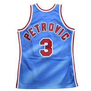 新品同様品 Mitchell&Ness ミッチェルアンドネス ニュージャージーネッツ ドラゼンペトロヴィッチ オーセンティックジャージ Mサイズ 中古 4a002295