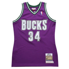 新品同様 Mitchell&Ness ミッチェルアンドネス ロードスウィングマンジャージ ミルウォーキーバックス 2000-01 Mサイズ パープル ホワイト グリーン 中古 4a002218
