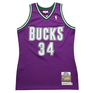 新品同様 Mitchell&Ness ミッチェルアンドネス ロードスウィングマンジャージ ミルウォーキーバックス 2000-01 Mサイズ パープル ホワイト グリーン 中古 4a002218
