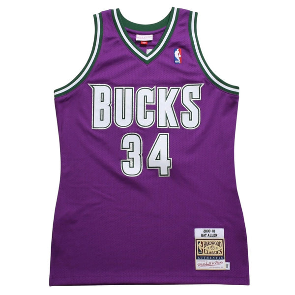 新品同様 Mitchell&Ness ミッチェルアンドネス ロードスウィングマンジャージ ミルウォーキーバックス 2000-01 Mサイズ パープル ホワイト グリーン 中古 4a002218