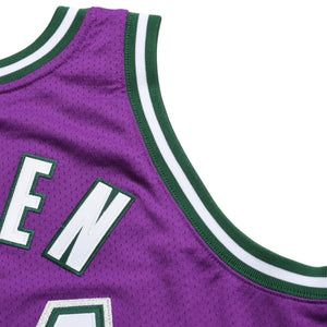 新品同様 Mitchell&Ness ミッチェルアンドネス ロードスウィングマンジャージ ミルウォーキーバックス 2000-01 Mサイズ パープル ホワイト グリーン 中古 4a002218