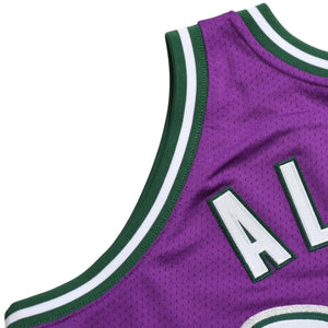 新品同様 Mitchell&Ness ミッチェルアンドネス ロードスウィングマンジャージ ミルウォーキーバックス 2000-01 Mサイズ パープル ホワイト グリーン 中古 4a002218
