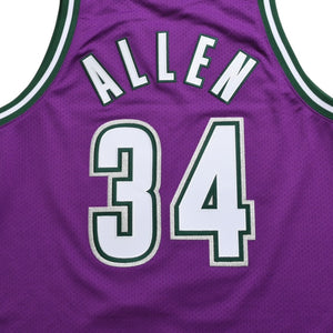 新品同様 Mitchell&Ness ミッチェルアンドネス ロードスウィングマンジャージ ミルウォーキーバックス 2000-01 Mサイズ パープル ホワイト グリーン 中古 4a002218