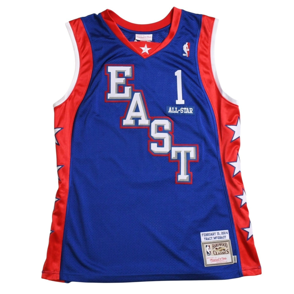 Like new Mitchell&Ness Mitchell &amp; Ness 2004 NBA All-Star Game Tracy McGrady Eastern Conference Authentic Jersey, Size L, Blue/Red, Used, 4a002305