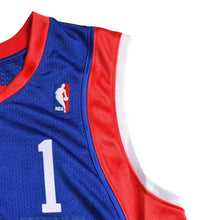 画像をギャラリービューアに読み込む, 新品同様品 Mitchell&amp;Ness ミッチェルアンドネス 2004年 NBAオールスターゲーム トレイシーマグレディ イースタンカンファレンス オーセンティックユニフォーム サイズL ブルー レッド 中古 4a002305