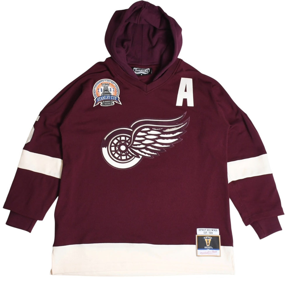 楽天Shopify商品名取込用 極美品 Mitchell&Ness ミッチェル＆ネス JUST DON ジャストドン デトロイト レッドウィングス ジャージ パーカー マルーン サイズM 中古 4a002313