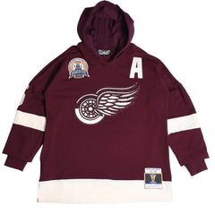 Rakuten Shopify Product Name Import - Excellent Condition Mitchell&Ness Mitchell &amp; Ness JUST DON Detroit Red Wings Jersey Hoodie Maroon Size M Used 4a002313