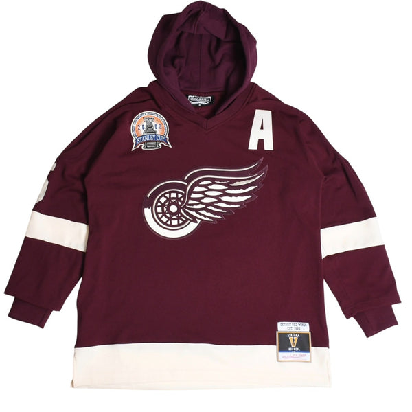 Rakuten Shopify Product Name Import - Excellent Condition Mitchell&Ness Mitchell &amp; Ness JUST DON Detroit Red Wings Jersey Hoodie Maroon Size M Used 4a002313