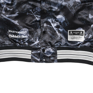 Like new Mitchell&Ness Mitchell &amp; Ness x mastermind world Printed Satin Jacket Skull Bone Camouflage Size L Used 4a002179