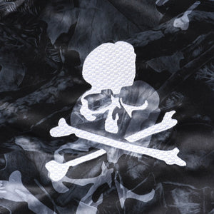 Like new Mitchell&Ness Mitchell &amp; Ness x mastermind world Printed Satin Jacket Skull Bone Camouflage Size L Used 4a002179