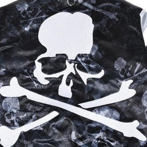 Like new Mitchell&Ness Mitchell &amp; Ness x mastermind world Printed Satin Jacket Skull Bone Camouflage Size L Used 4a002179