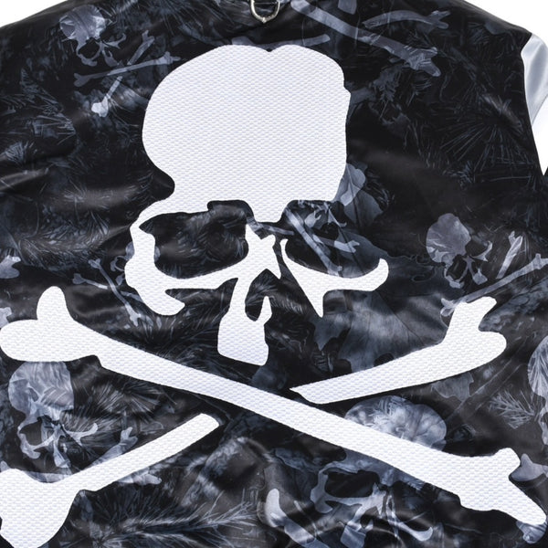 Like new Mitchell&Ness Mitchell &amp; Ness x mastermind world Printed Satin Jacket Skull Bone Camouflage Size L Used 4a002179