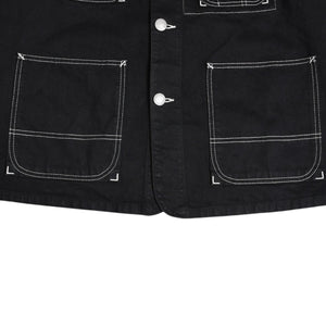 Very Good Condition KENZO Business Relaxed Work Wear Jacket 116533 Black Outerwear M Size Coverall Type Contrast Stitch Used 4a003411