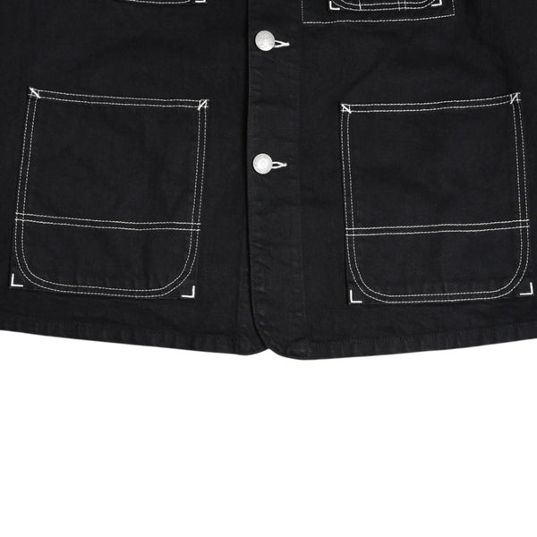 Very Good Condition KENZO Business Relaxed Work Wear Jacket 116533 Black Outerwear M Size Coverall Type Contrast Stitch Used 4a003411