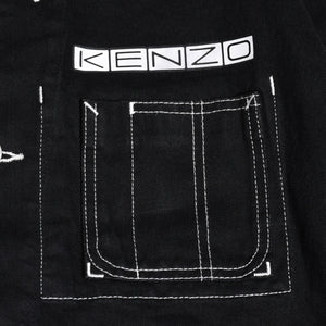 Very Good Condition KENZO Business Relaxed Work Wear Jacket 116533 Black Outerwear M Size Coverall Type Contrast Stitch Used 4a003411