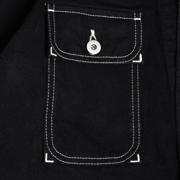 Very Good Condition KENZO Business Relaxed Work Wear Jacket 116533 Black Outerwear M Size Coverall Type Contrast Stitch Used 4a003411