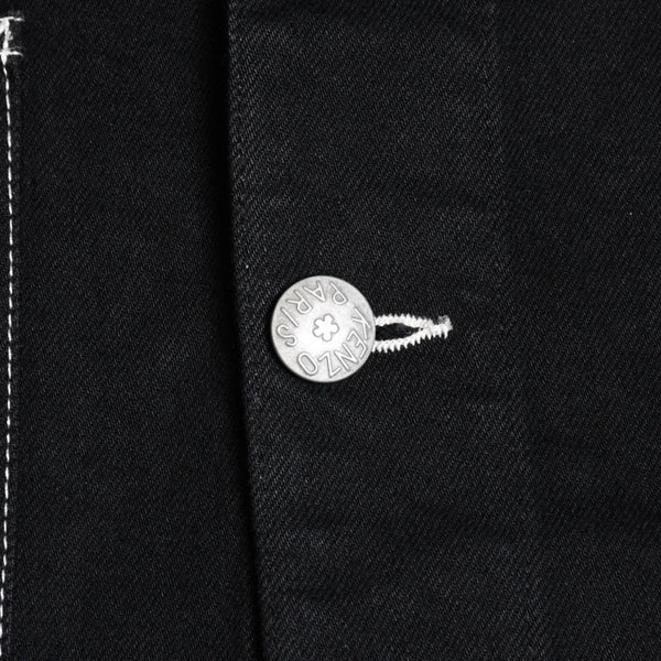 Very Good Condition KENZO Business Relaxed Work Wear Jacket 116533 Black Outerwear M Size Coverall Type Contrast Stitch Used 4a003411