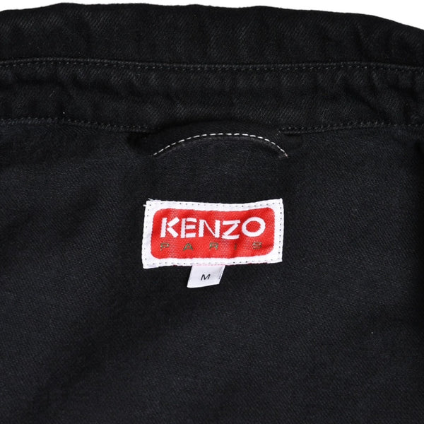 Very Good Condition KENZO Business Relaxed Work Wear Jacket 116533 Black Outerwear M Size Coverall Type Contrast Stitch Used 4a003411