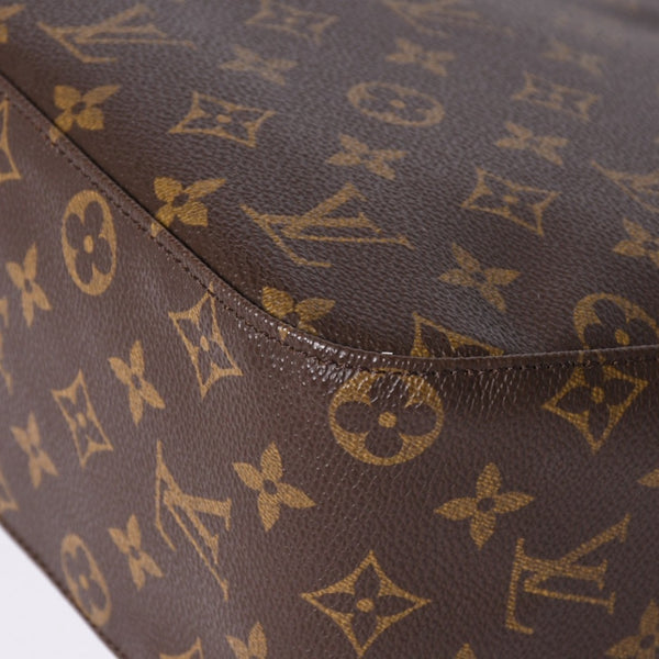 Very Good Condition LOUIS VUITTON Monogram Looping MM One Shoulder Bag M51146 PVC Tanned Leather Brown Gold Hardware Used 4a002325