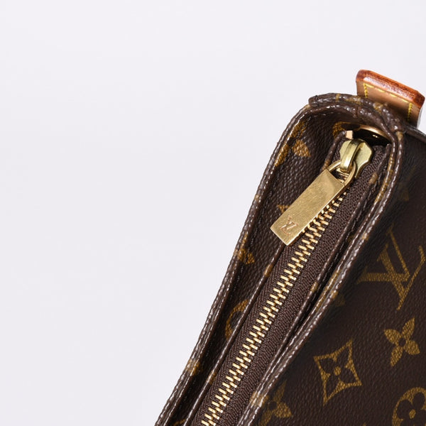 Very Good Condition LOUIS VUITTON Monogram Looping MM One Shoulder Bag M51146 PVC Tanned Leather Brown Gold Hardware Used 4a002325