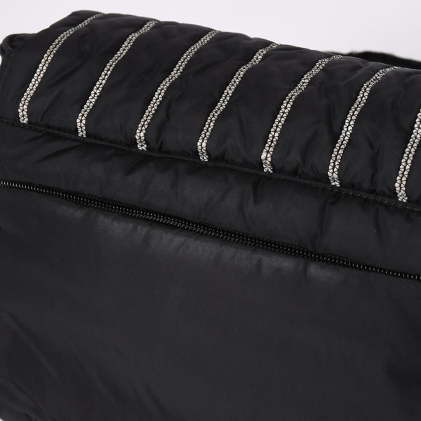 Very Good Condition CHANEL Mini Sports Line Nylon Shoulder Bag Black No. 10 Coco Mark Logo Used 4a001923