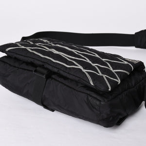 Very Good Condition CHANEL Mini Sports Line Nylon Shoulder Bag Black No. 10 Coco Mark Logo Used 4a001923
