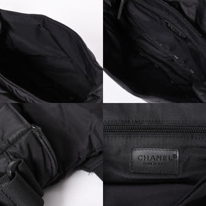 Very Good Condition CHANEL Mini Sports Line Nylon Shoulder Bag Black No. 10 Coco Mark Logo Used 4a001923