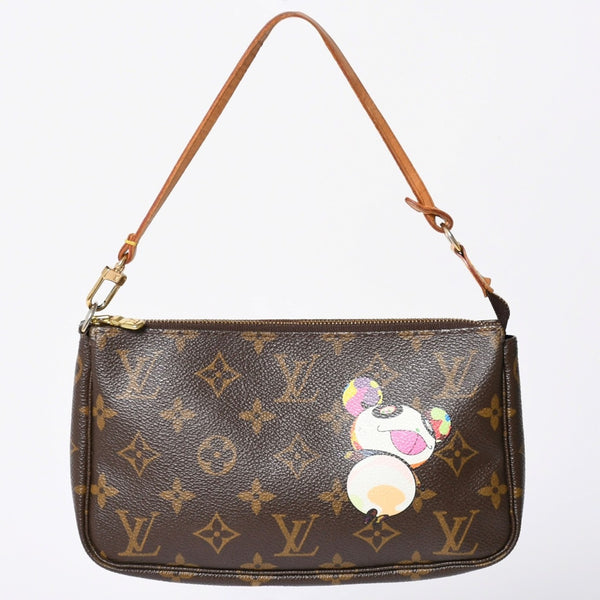 LOUIS VUITTON ルイヴィトン ポシェット アクセソワール パンダ M51981 モノグラム アクセポ ハンドバッグ 村上隆 美品 中古 4a002394