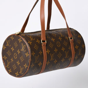 Very Good Condition LOUIS VUITTON Papillon 30 GM Handbag M51365 Monogram Gold Metal Fittings Old Model Cylindrical Good Condition Used 4a002326