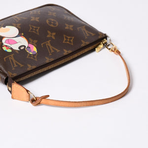 LOUIS VUITTON ルイヴィトン ポシェット アクセソワール パンダ M51981 モノグラム アクセポ ハンドバッグ 村上隆 美品 中古 4a002394