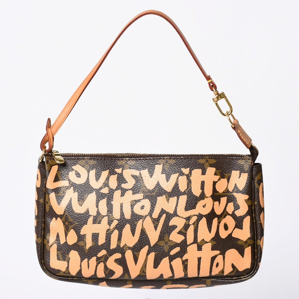 LOUIS VUITTON Pochette Accessoire Pouch M92193 Monogram Graffiti Brown PVC Good Condition Used 4a002403