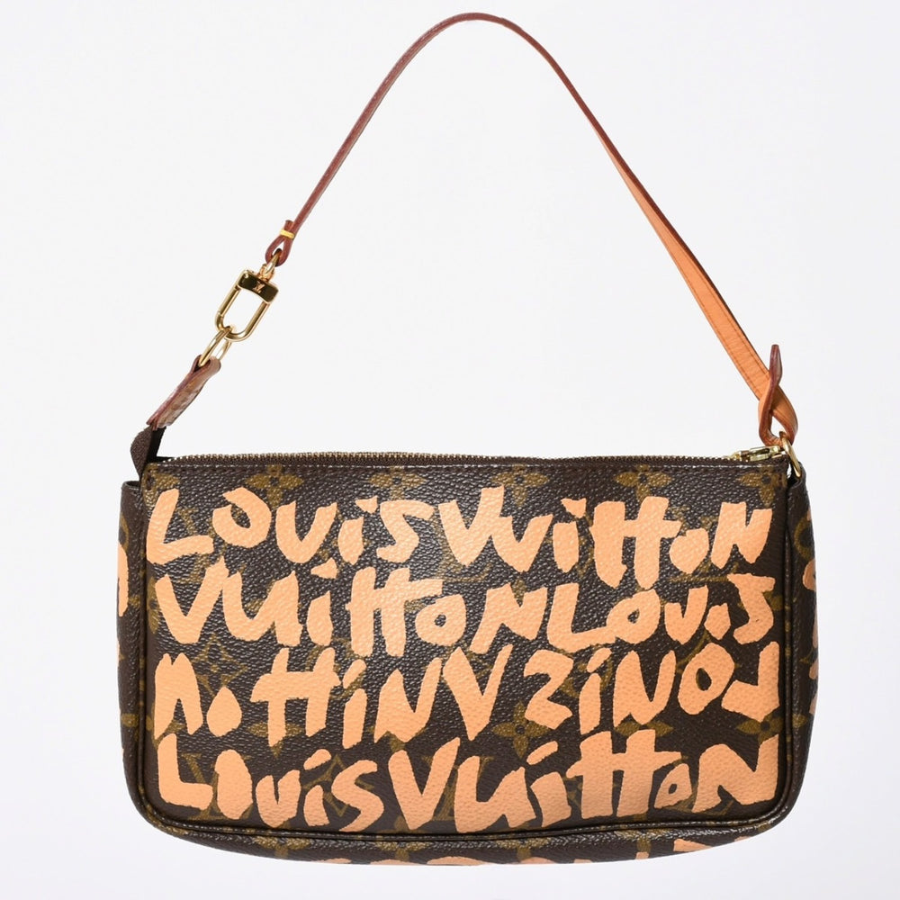 LOUIS VUITTON Pochette Accessoire Pouch M92193 Monogram Graffiti Brown PVC Good Condition Used 4a002403