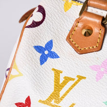 画像をギャラリービューアに読み込む, LOUIS VUITTON ルイヴィトン モノグラム マルチカラー ミニスピーディ ハンドバッグ M92645 PVC ヌメ革 ホワイト 村上隆 美品 中古 4a002390