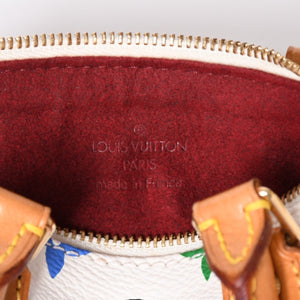 LOUIS VUITTON ルイヴィトン モノグラム マルチカラー ミニスピーディ ハンドバッグ M92645 PVC ヌメ革 ホワイト 村上隆 美品 中古 4a002390