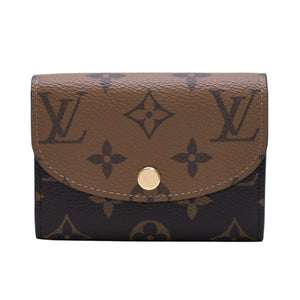 Very Good Condition LOUIS VUITTON Portomone Rosali Compact Wallet Monogram Canvas Gold Hardware Monogram Reverse Wallet M82333 Used 4a002332