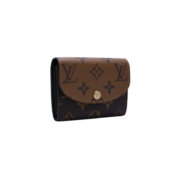 Very Good Condition LOUIS VUITTON Portomone Rosali Compact Wallet Monogram Canvas Gold Hardware Monogram Reverse Wallet M82333 Used 4a002332