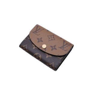 Very Good Condition LOUIS VUITTON Portomone Rosali Compact Wallet Monogram Canvas Gold Hardware Monogram Reverse Wallet M82333 Used 4a002332